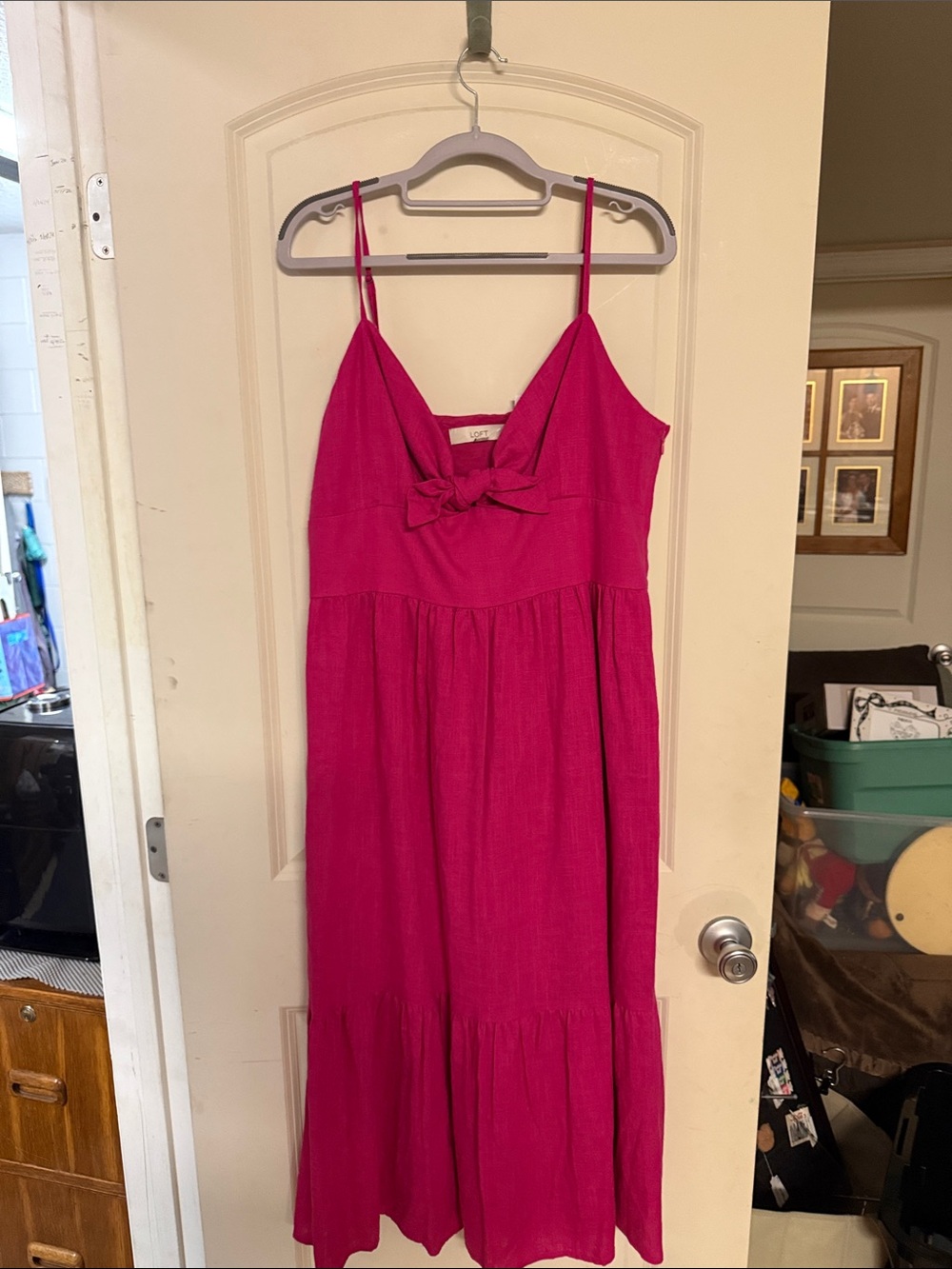 Hot Pink Tie-Front Sundress
